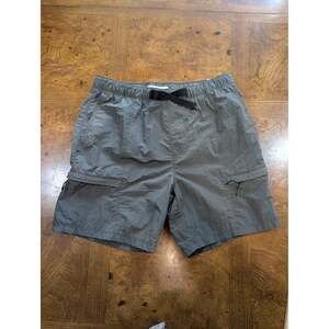 PACSUN Swim Trunks Mens Small Gray Ripstop Nylon Mesh Lined Belted Board Shorts
